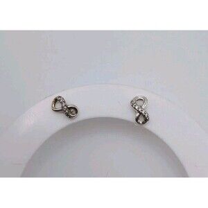 Pandora ALE Sparkling CZ Sterling Silver 925 Ale Infinity Hoop Stud Earrings